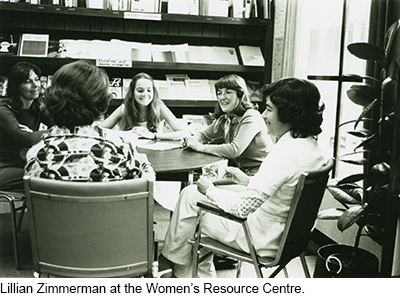 Lillian Zimmerman at the Women&#039;s Resource Centre.